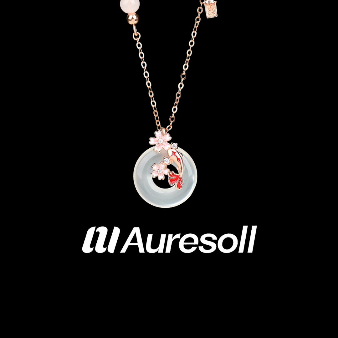 Peach Blossom Koi Necklace