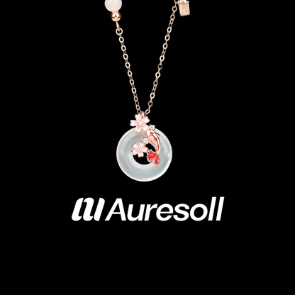 Peach Blossom Koi Necklace