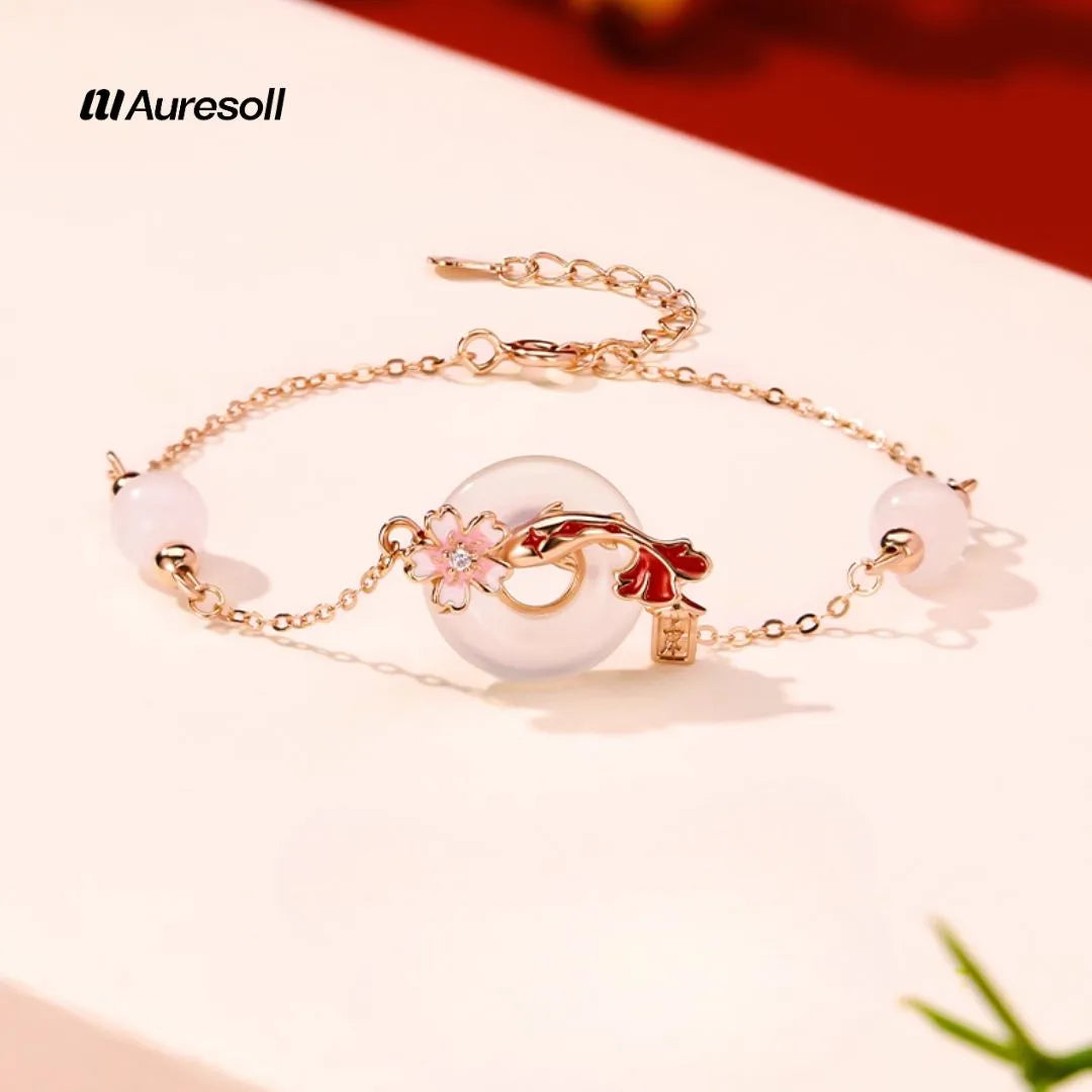 Peach Blossom Koi Necklace