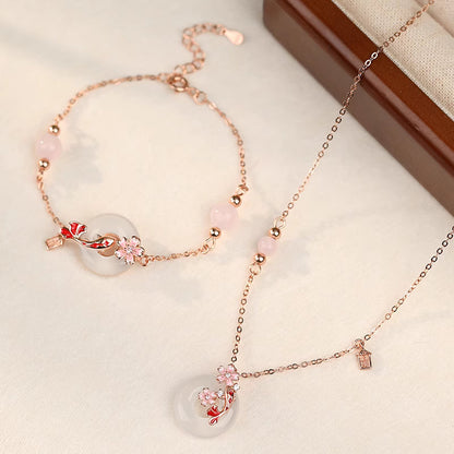 Peach Blossom Koi Necklace