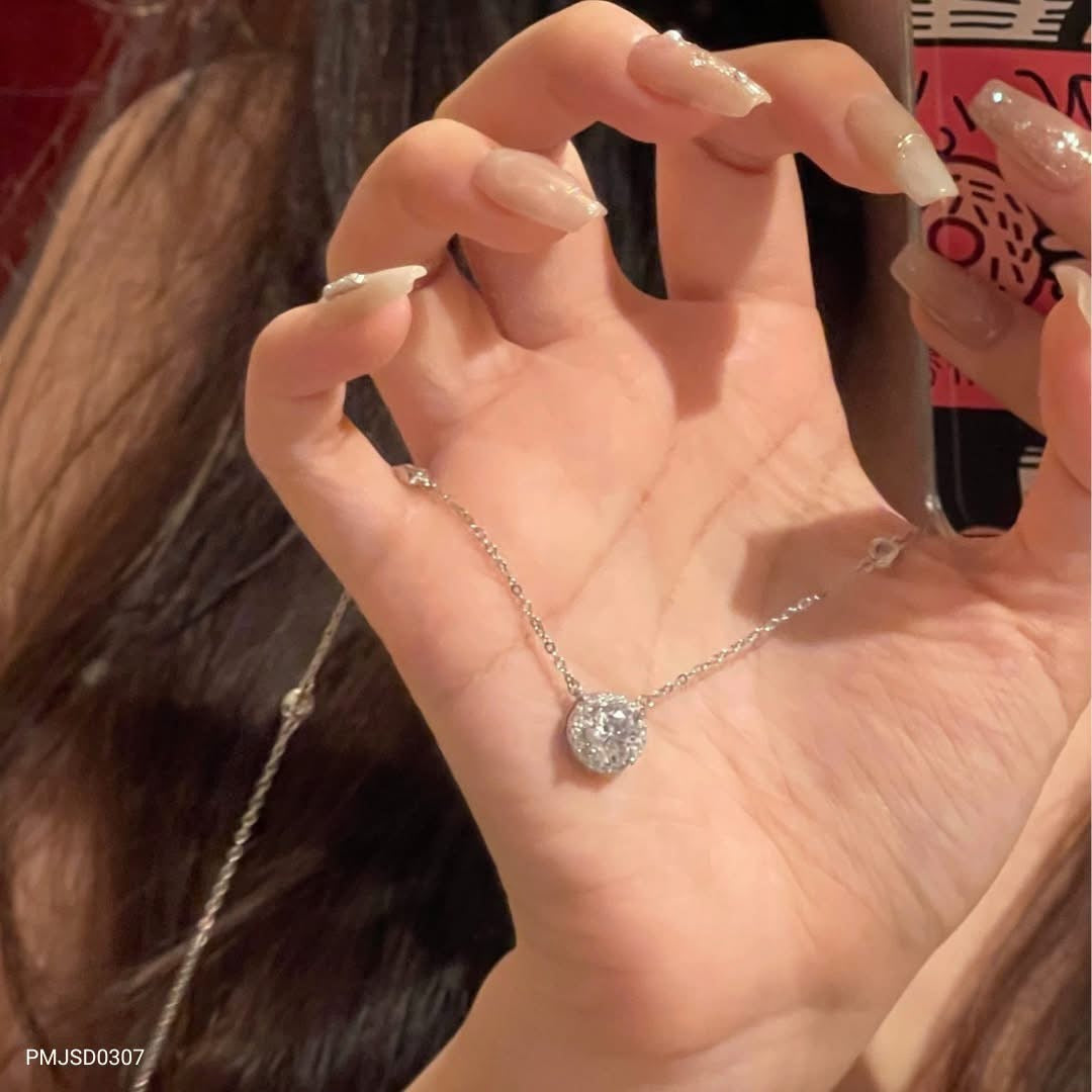925 Silver Moissanite Pendant Necklace