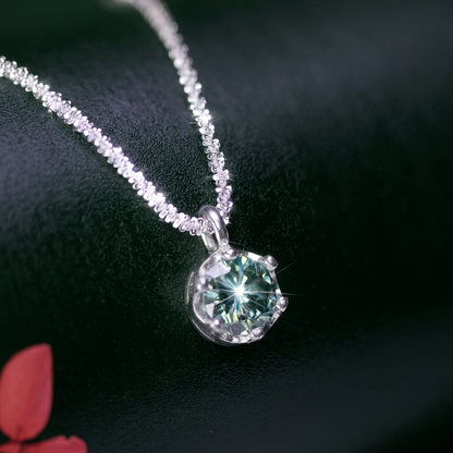 925 Silver Moissanite Pendant Necklace