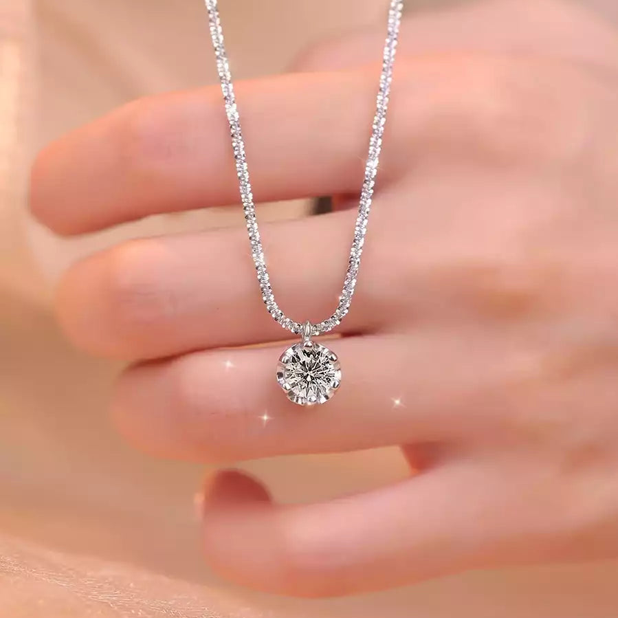 925 Silver Moissanite Pendant Necklace
