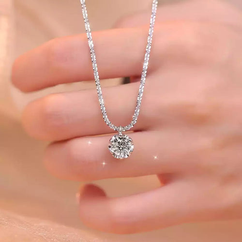 925 Silver Moissanite Pendant Necklace